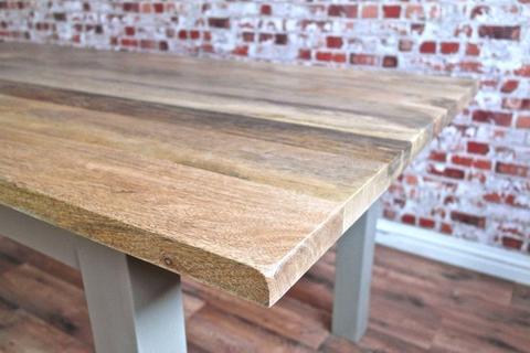 New Solid Hardwood Chunky Slab Rustic Dining Table - Generous Six-Seater
