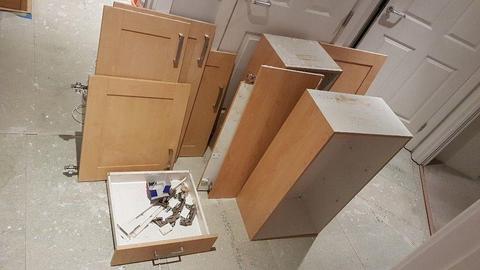 2 Kitchen Cabinets and Drawer + Skirting, MDF and Chipboard Building Materials - Collect Today