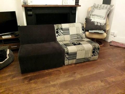 FREE sofa seats - DFS, one black, one grey/black