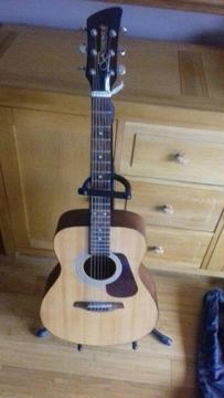 Acoustic Guitar (with strap, stand, and bag)