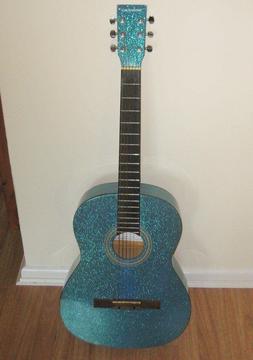 Sparkly Blue Chantry Steel String Guitar
