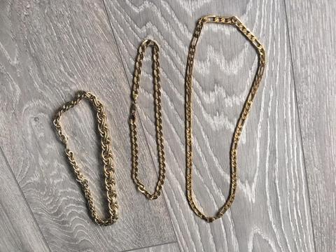 Three Gold plated chains