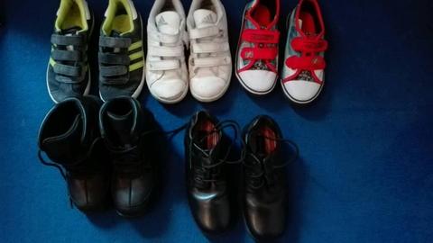 Bundle of boys shoes trainers and boots. Size 12. Timberlands, adidas