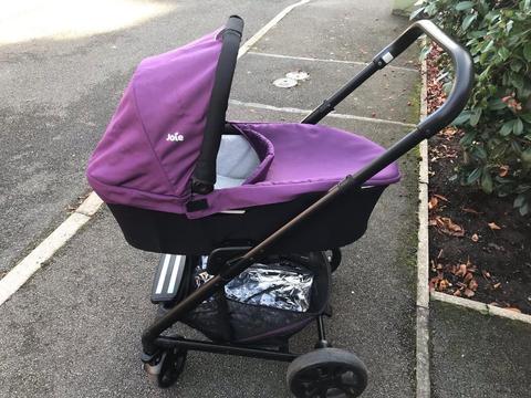 Joie chrome pushchair and carry cot