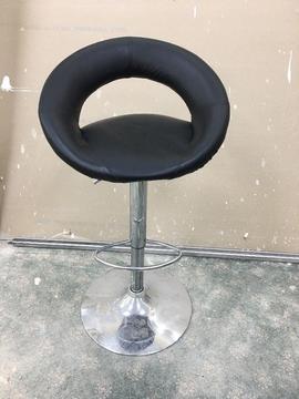 Black faux leather bar stools ( x 6 )