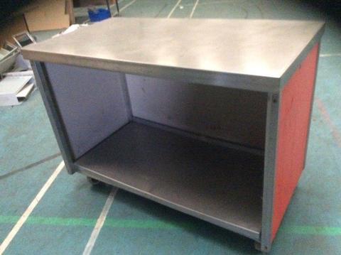 Commercial Kitchen Storage Cupboard & Worksurface on Wheels