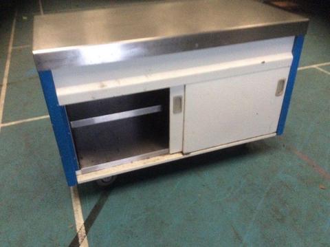 Stainless Steel Commercial Kitchen Storage Cupboard & Worksurface