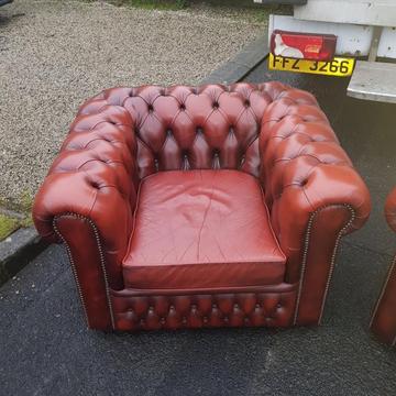 2 Chesterfield button back,roll arm armchair £199 each(matching sofa-see pics)
