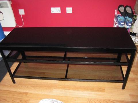 Black lacquered TV Bench
