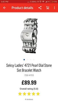 Seksy ladies pearl dial stone watch (NEW)