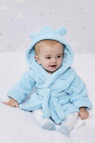 NEW personalised ( Coby ) BABY ROBE BLUE 12-24M from studio