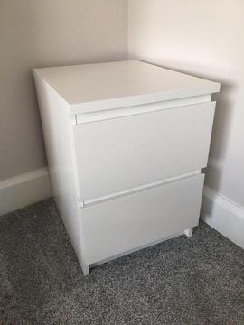 Ikea malm white bedside table