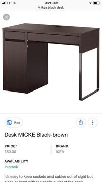Ikea computer desk black