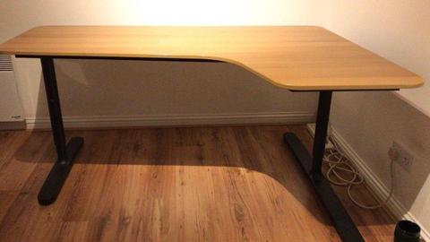 Ikea Bekant corner Desk Oak veneer/black, £120 ono, Quick sale needed!