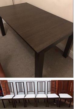 Mohogany Extending Dining Table & 6 Ikea Bore Chairs FREE DELIVERY 891