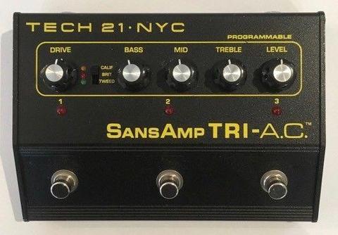 Rare Tech 21 Sansamp Tri-AC pedal for sale, excellent condition