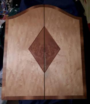 Dart Board with one of a kind wall cupboard