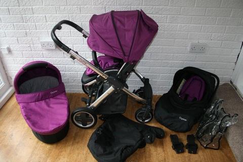 Babystyle Oyster pram pushchair travel system 3 in 1 - purple CAN POST