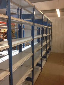 JOB LOT 8 bays of PROVOST industrial shelving 2.1m high ( storage , pallet racking )