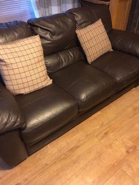 Brown leather sofa great condition