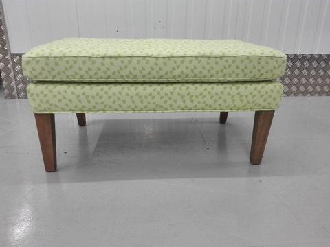 EX-DISPLAY Sofa com Club rectangluar footstool in imogen heath geometric spring green /free delivery
