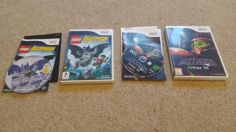 Lego Batman wii & Metroid Other M Wii (Boxed and Complete V Good Condition)
