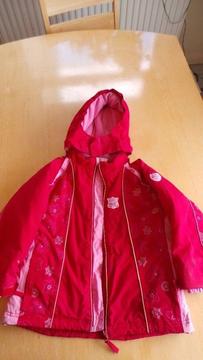 TCM Red & Pink winter coat. Age 5-6