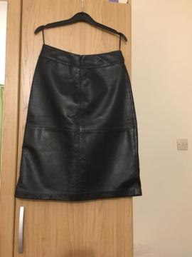 Ladies real leather skirt