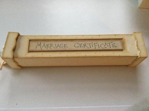 Marriage Certificate keepsake box