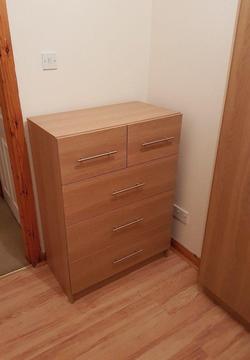 Oak Chest of drawers. Oak MFC chipboard brand new drawer set made to order Loughview Joinery
