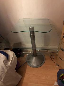 Glass computer table