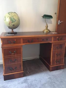 Leather topped pine desk