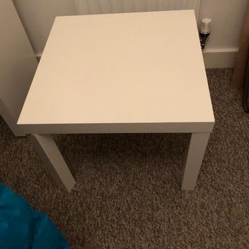 Two white lack ikea tables
