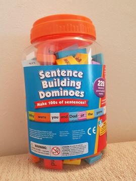 Sentence building dominoes