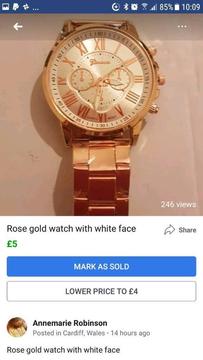 Rose gold watch