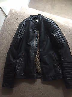 Boys or girls Biker style jacket. Leather look. Never worn. Age 12. Black
