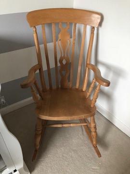 Solid pine rocking chair