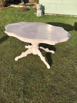 Painted pedestal coffee table ( can deliver )