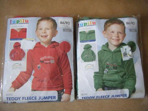 2 Boys (Teddy Fleece Jumpers), for ages 1-2. Brand new and sealed