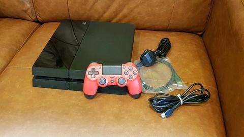Playstation 4500gb Black Jet with red controller