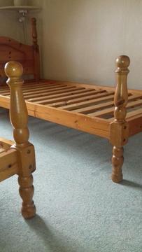 2 Pine Single Beds For Parts