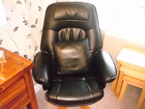 Black Leather Swivel Chair recliner