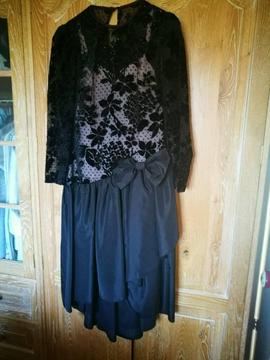Vintage black lace detail dress