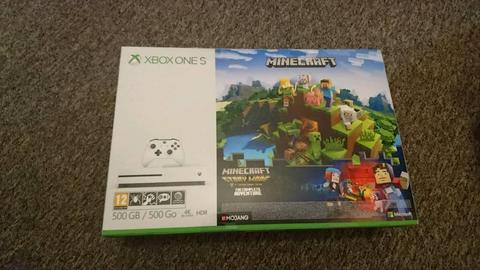 Xbox one s white new sealed with minecraft