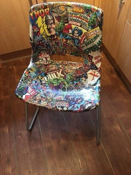Marvel Heros Decoupaged Chair