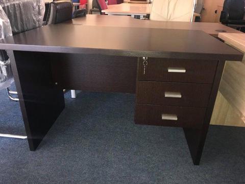 Dark wedge desk - Comes with 3 lockable drawers attached to desk