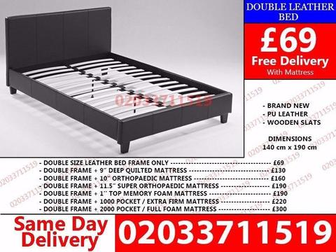 BRAND NEW SINGLE KING SIZE AND DOUBLE LEATHER BED Available with Mattress Arroyo Seco