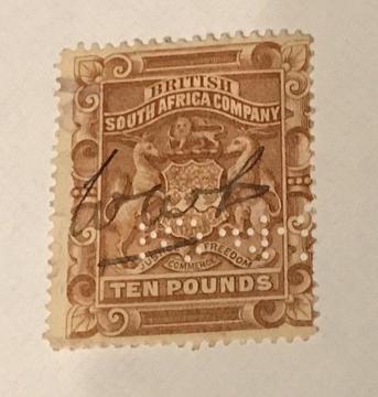 British South Africa Company £10 Stamp