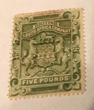 British South Africa Company £5 Stamp