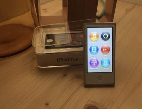 Ipod Nano 7th Generation 16GB Grey With unused headphones and box